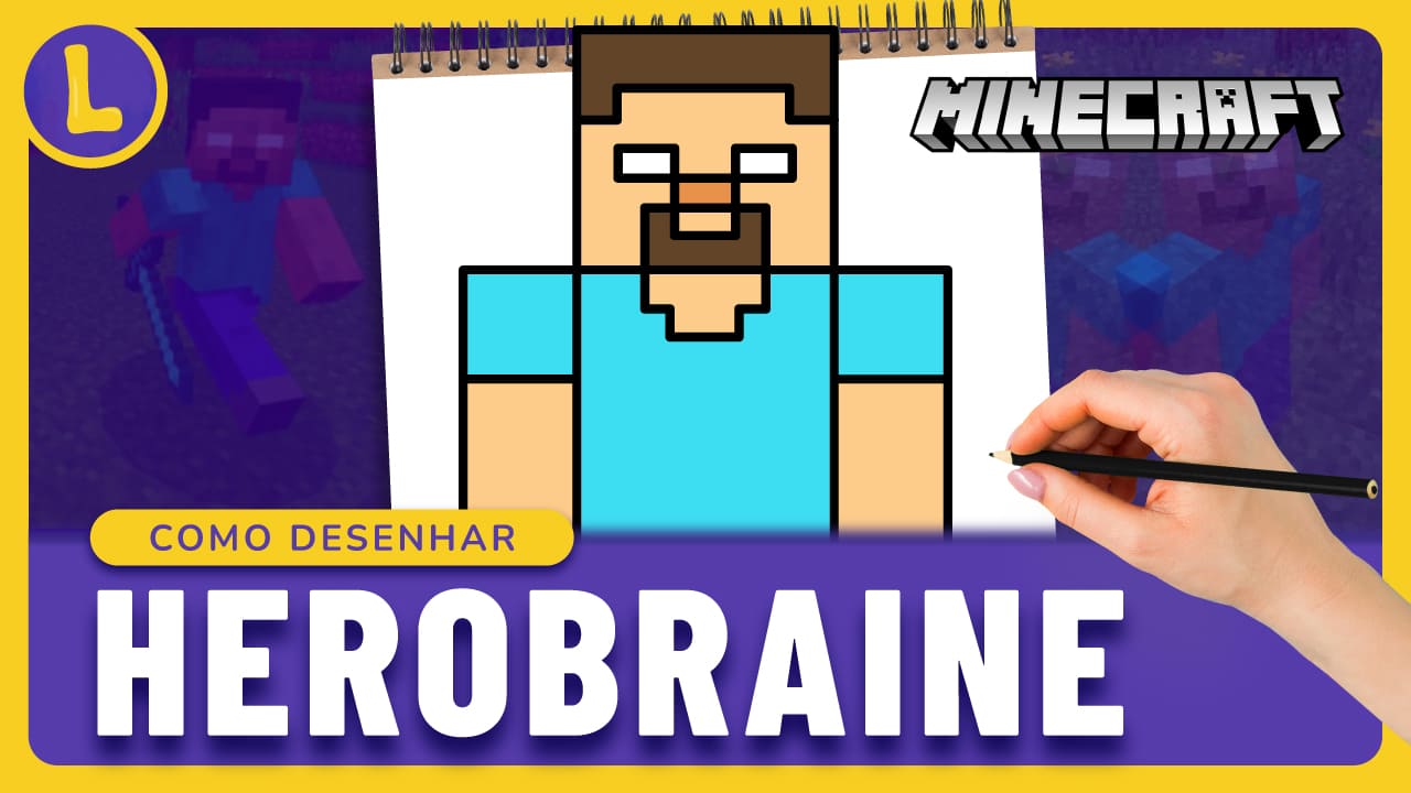 Como DESENHAR o HEROBRAINE do MINECRAFT (PASSO A PASSO)
