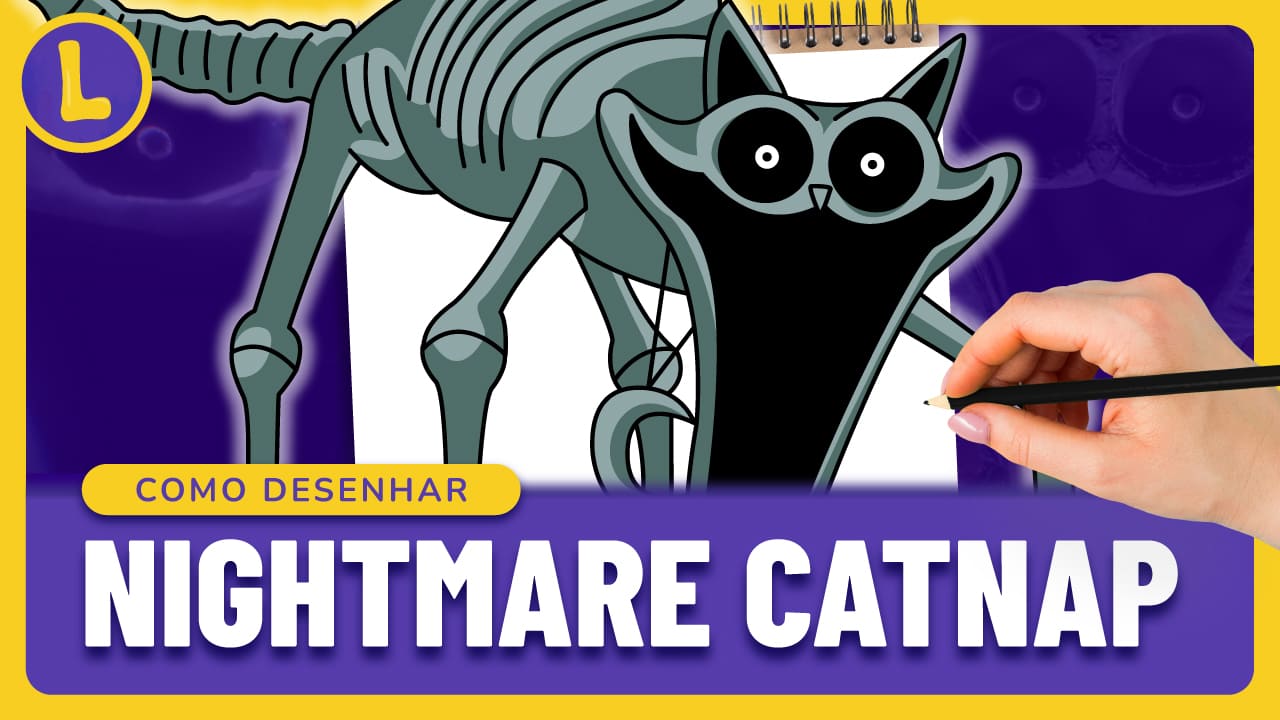 Como DESENHAR o NIGHTMARE CATNAP do POPPY PLAYTIME (PASSO A PASSO)