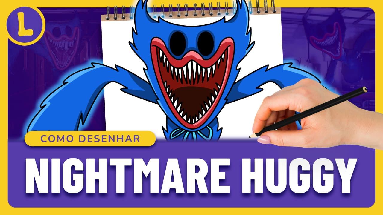 Como DESENHAR o NIGHTMARE HUGGY WUGGY do POPPY PLAYTIME (PASSO A PASSO)