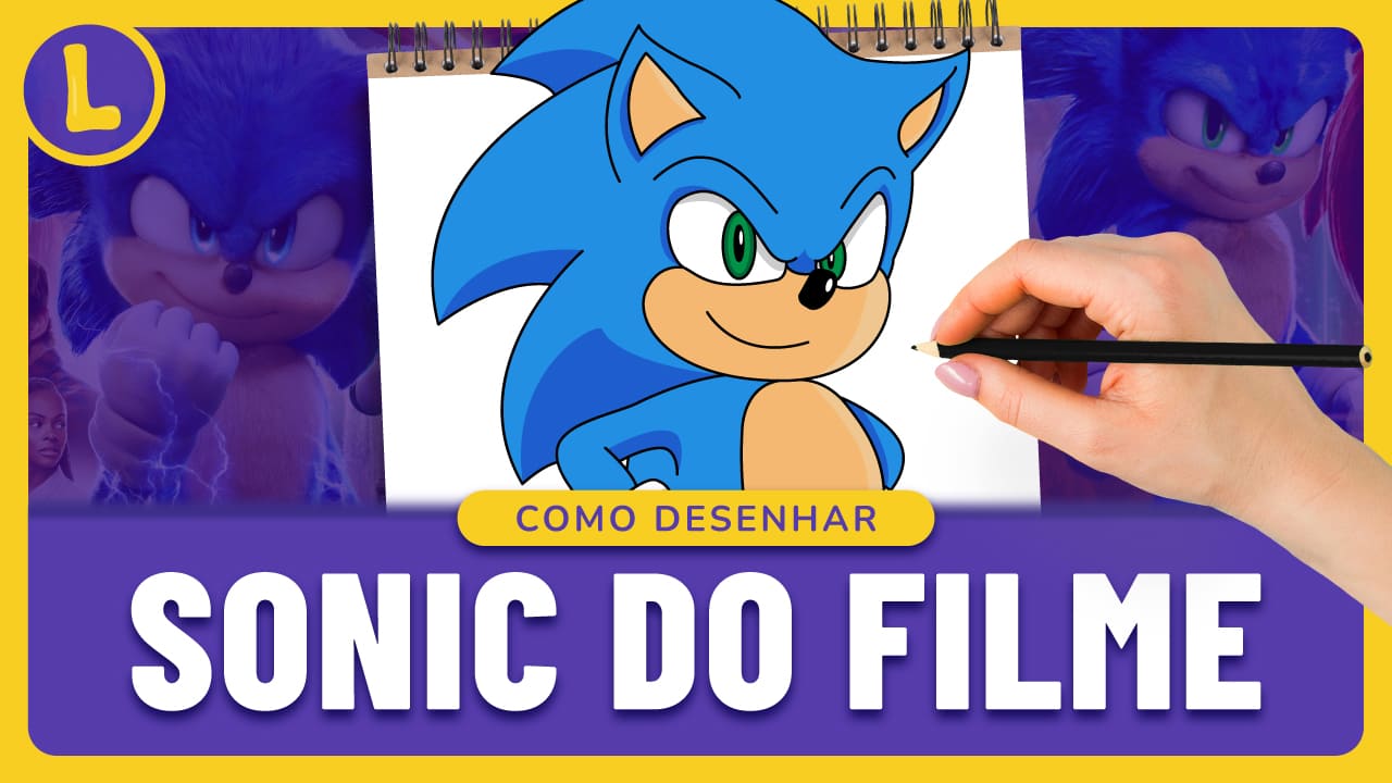 COMO DESENHAR O SONIC The Hedgehog REALISTA - Super Sonic Movie 