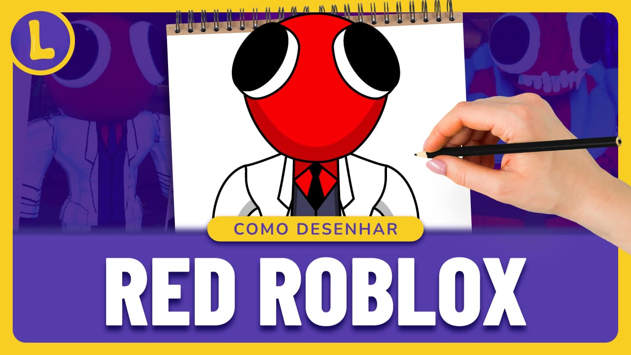 Como desenhar e pintar Red do Rainbow Friends Roblox