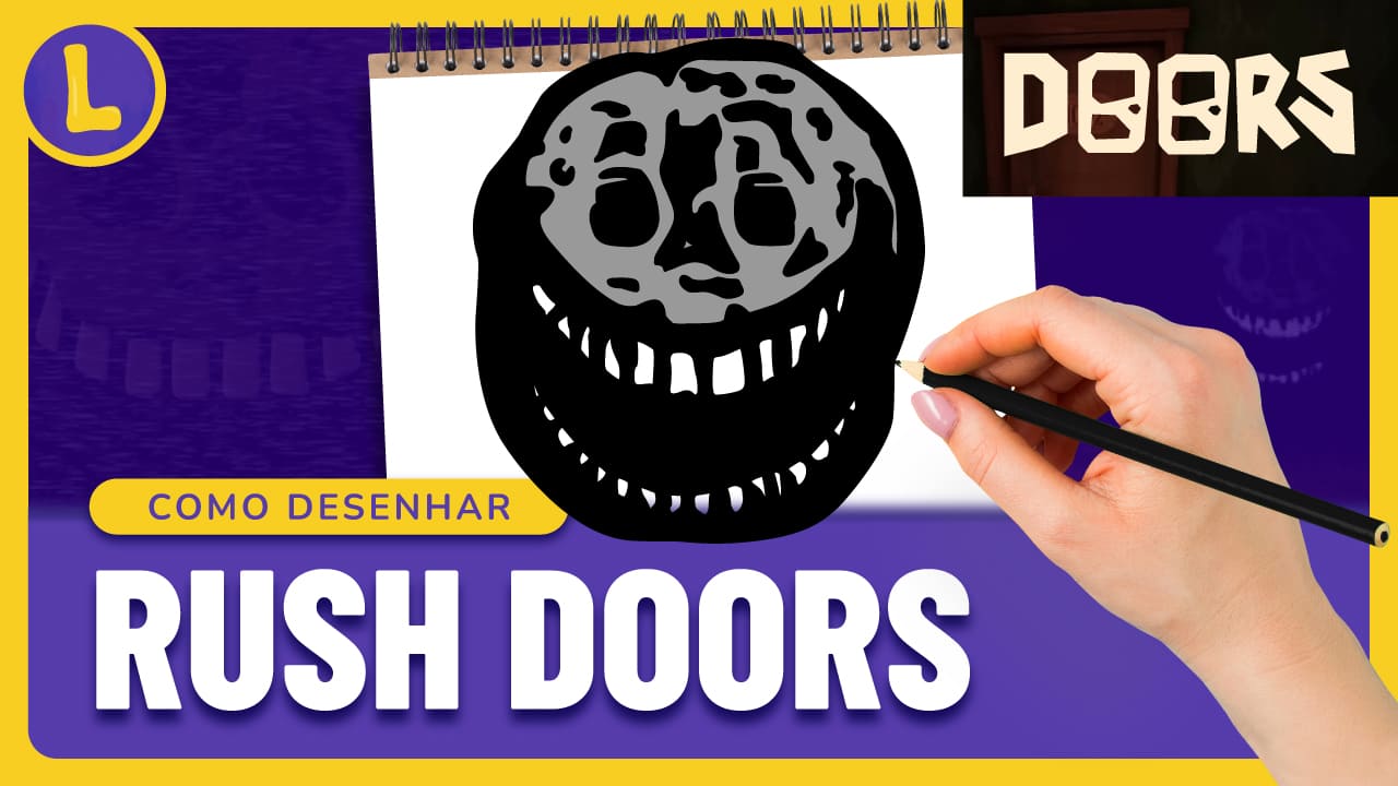 Aprenda a DESENHAR o AMBUSH do DOORS ROBLOX (PASSO A PASSO) 